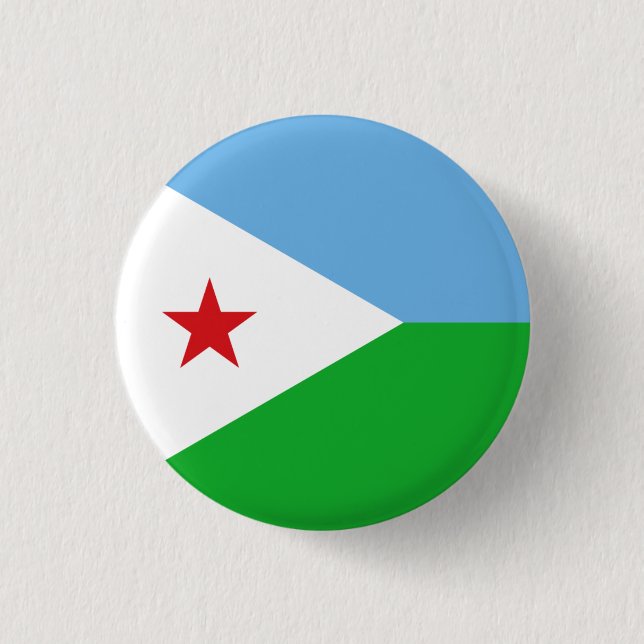 Djiboutian Flag, Flag of Djibouti  Button (Front)