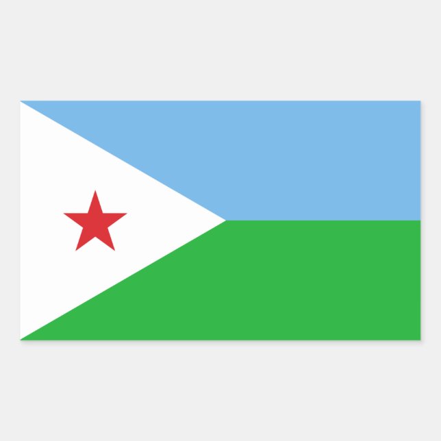 Djiboutian Flag, Flag of Djibouti Rectangular Sticker (Front)