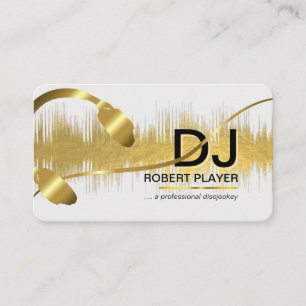 DJs Deejay Professional Music Band Event Gold Business Card