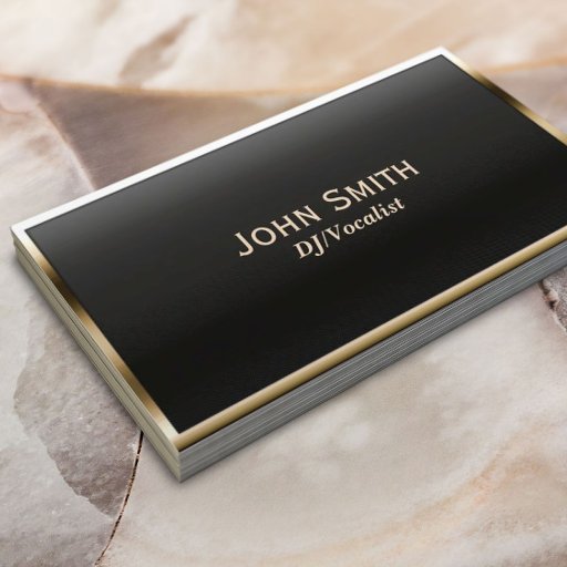 Customizable Royal Gold Border DJ Music Business Card