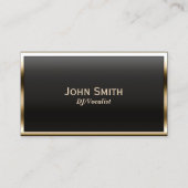 DJs Modern Gold Framed Music Business Card (Front)