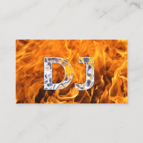 DJs Music Deejay Creative Flaming Typography Business Card
