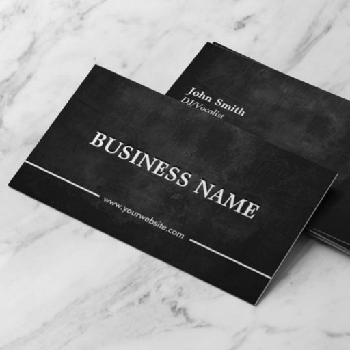 Customizable Classy Grunge Dark DJ Music Business Card Template