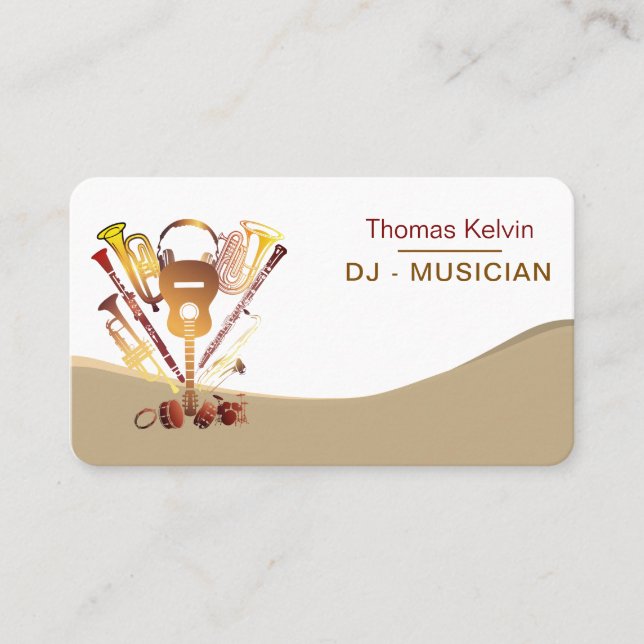 DJs Music Instruments Event Organizer Rainbow Business Card (Front)