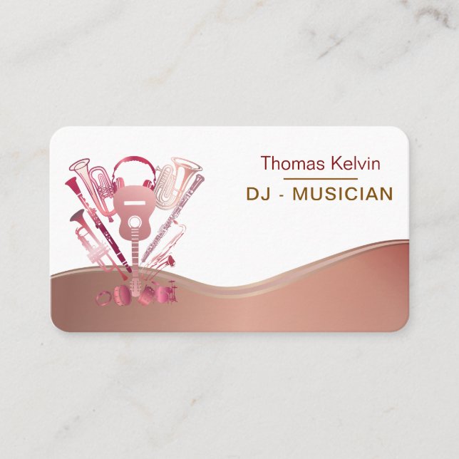 DJs Music Instruments Event Organizer Rainbow Business Card (Front)