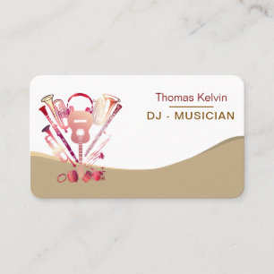 DJs Music Instruments Event Organizer Rainbow Business Card