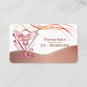 DJs Music Instruments Event Organizer Rainbow Business Card
