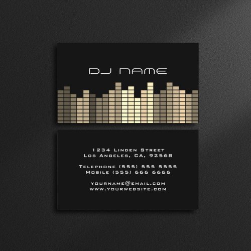 DJs Music Producer Gold Equalizer Business Card