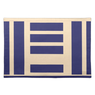 Dk Blue + Cream Stripes Cloth Placemat