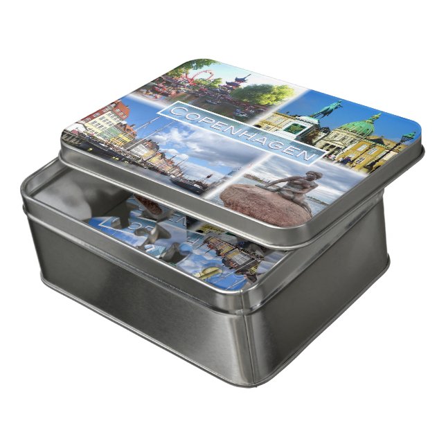 DK Copenhagen - Tivoli Garden - Amalienborg County Jigsaw Puzzle (Lid Open)