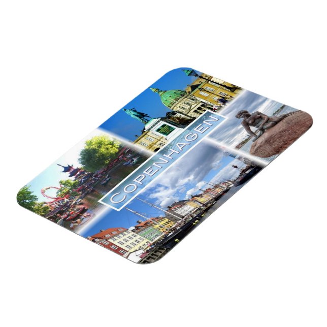 DK Copenhagen - Tivoli Garden - Amalienborg County Magnet (Left Side)