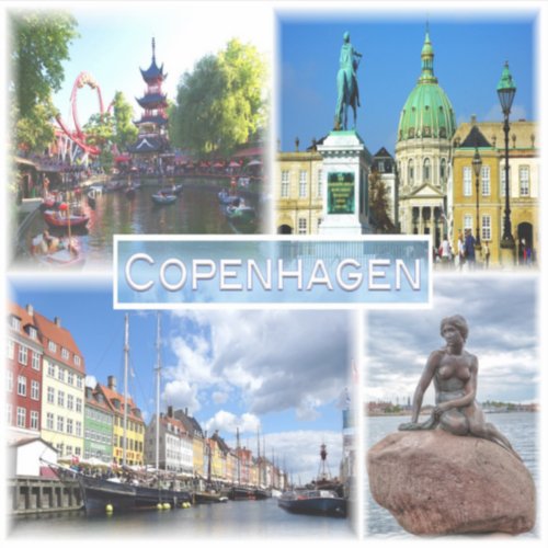 DK Copenhagen _ Tivoli Garden _ Amalienborg County Sticker