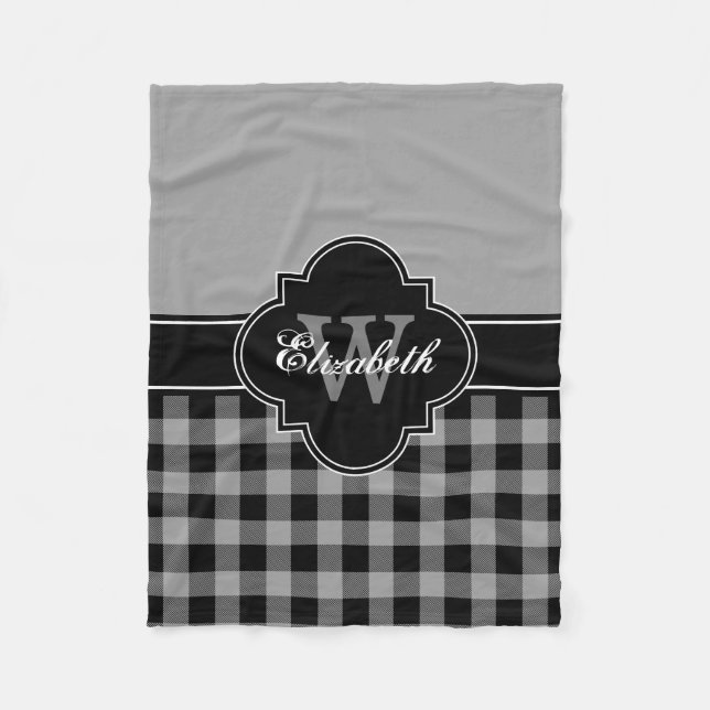 Dk Gray Buffalo Plaid Lumberjack CB 1IQIRN Fleece Blanket (Front)