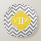 Dk Gray Lg Chevron Pineapple Quatrefoil 3 Monogram