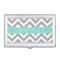 Dk Gray White LG Chevron Turquoise Name Monogram