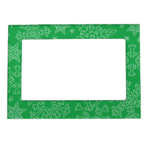 Dk Green Christmas BG Snowflake Boarder Clipart Th Magnetic Frame