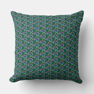 Dk Green Piano Embellished  Throw Pillow