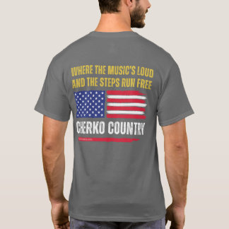 (Dk Grey) US Flag / Music's Loud & Steps Run Free T-Shirt