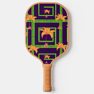 Dk Purple Geo Floral Pickleball Paddle