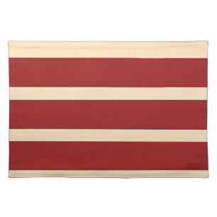 Dk Red + Cream Broad Stripes Cloth Placemat