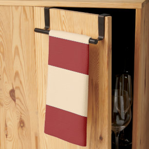 Dk Red + Cream Broad Stripes Kitchen Towel