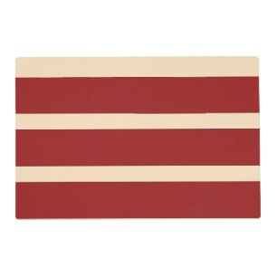 Dk Red + Cream Broad Stripes Laminated  Placemat