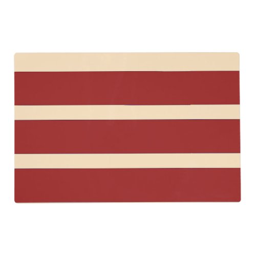 Dk Red + Cream Broad Stripes Laminated Placemat