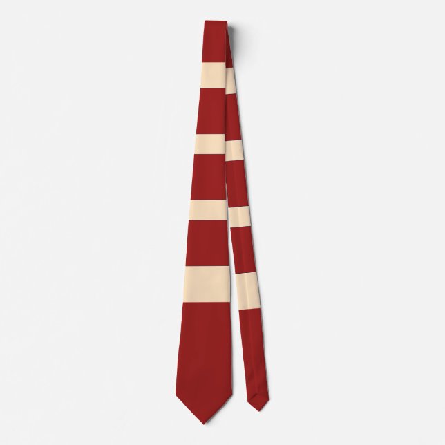  Dk Red + Creme Stripes Neck Tie (Front)