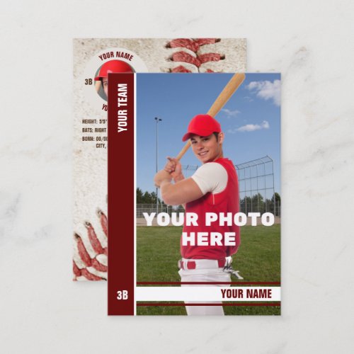 Dk Red Stripe Baseball Trading Card _ Custom Stats