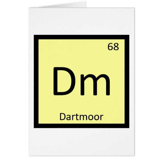 Dm - Dartmoor Pony Horse Chemistry Element Cards (Front)