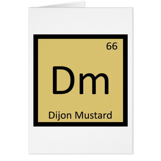 Dm - Dijon Mustard Chemistry Periodic Table Symbol Cards (Front)