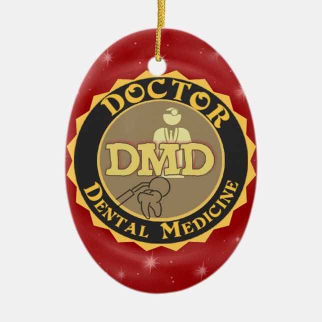 DMD DOCTOR OF DENTAL MEDICINE LOGO CERAMIC ORNAMENT (Front)