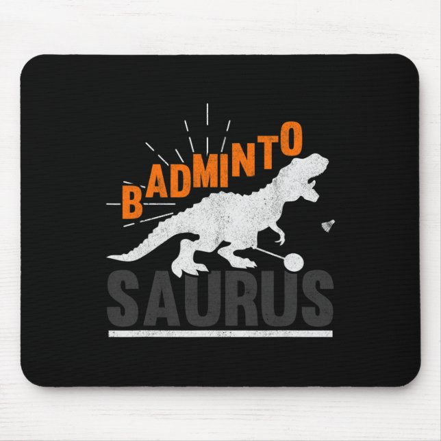 Dminto Saurus Rex Birdie Shuttle Dinosaur Dminton  Mouse Pad (Front)