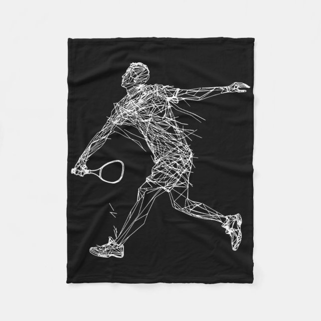 Dminton Player Drawing Shuttle Game For Boys 1  Fleece Blanket (Front)
