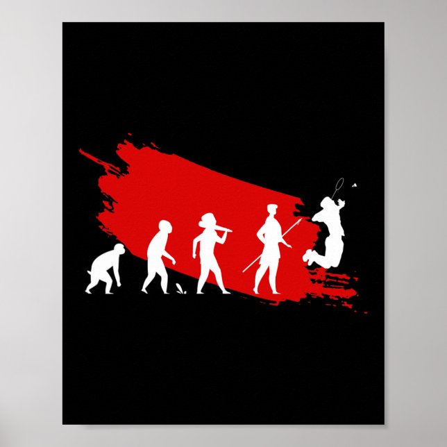 Dminton Player Evolution Funny Sports Coach Graphi Poster (Front)
