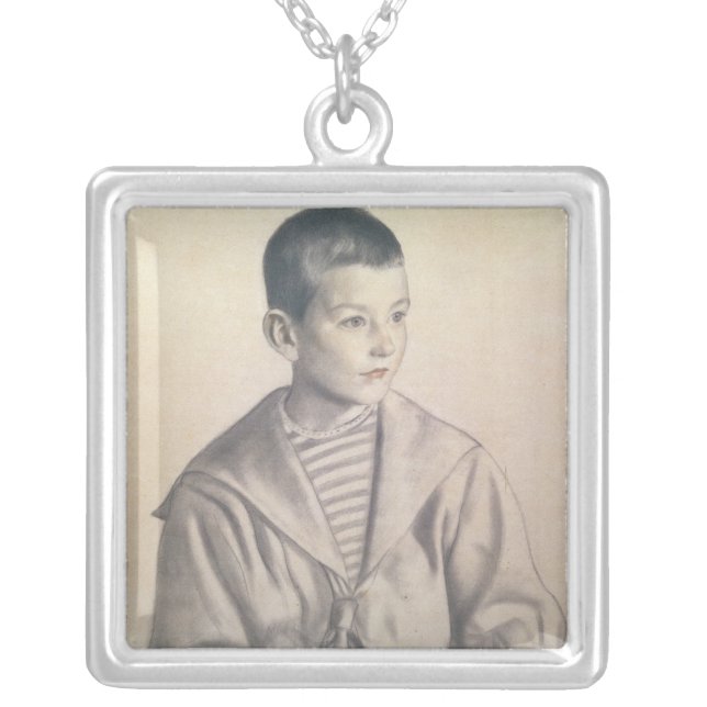 Dmitri Dmitrievich Shostakovich  as a Child Silver Plated Necklace (Front)