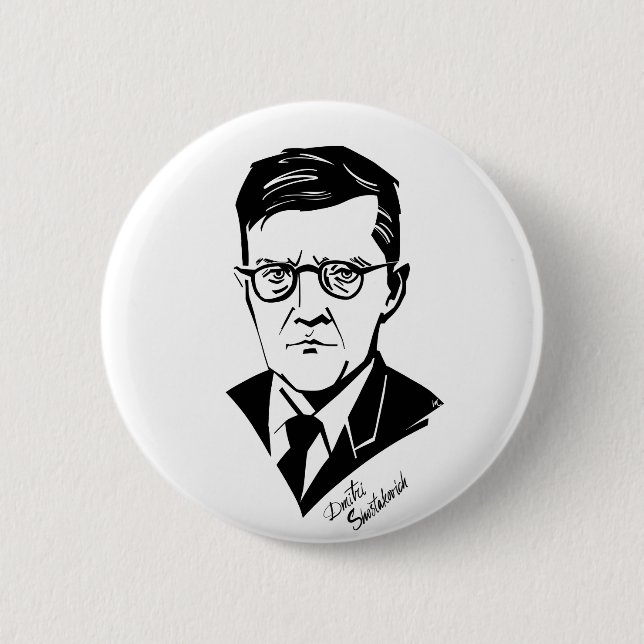 Dmitri Shostakovich Button (Front)