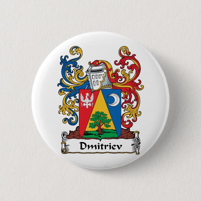 Dmitriev Family Crest Pinback Button (Front)