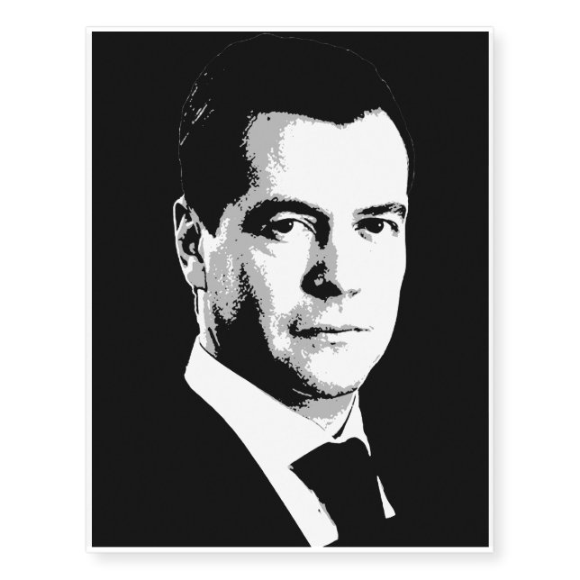 Dmitry Medvedev Face Temporary Tattoos (Front)