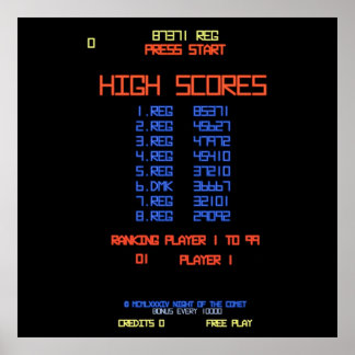 DMK High Score Night of the Comet Poster