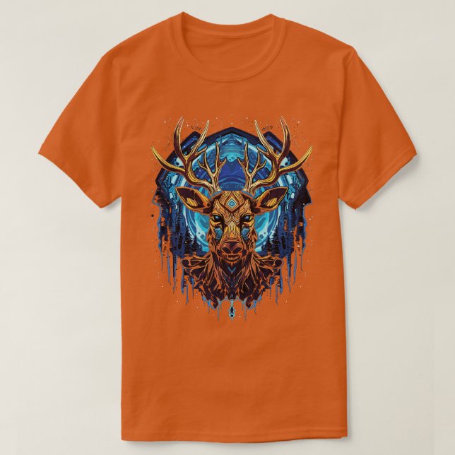 DMT Art Psychedelic Reindeer 1 T-Shirt (Design Front)
