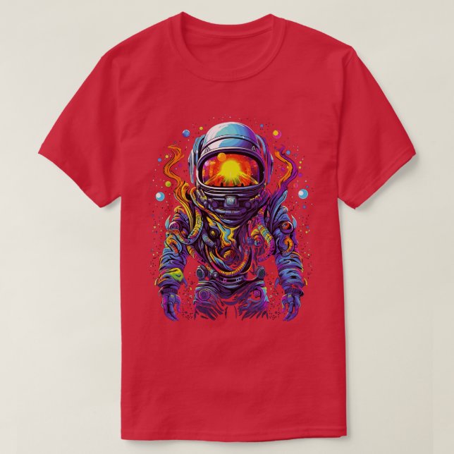 DMT Art Psychedelic Spaceman 2 T-Shirt (Design Front)