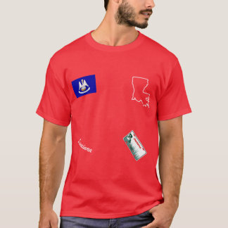 DMV License Plate State Outline and Flag Pattern O T-Shirt