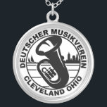 DMV Necklace Black on White<br><div class="desc">DMV Necklace with black on white logo. View item for size and plating options.</div>