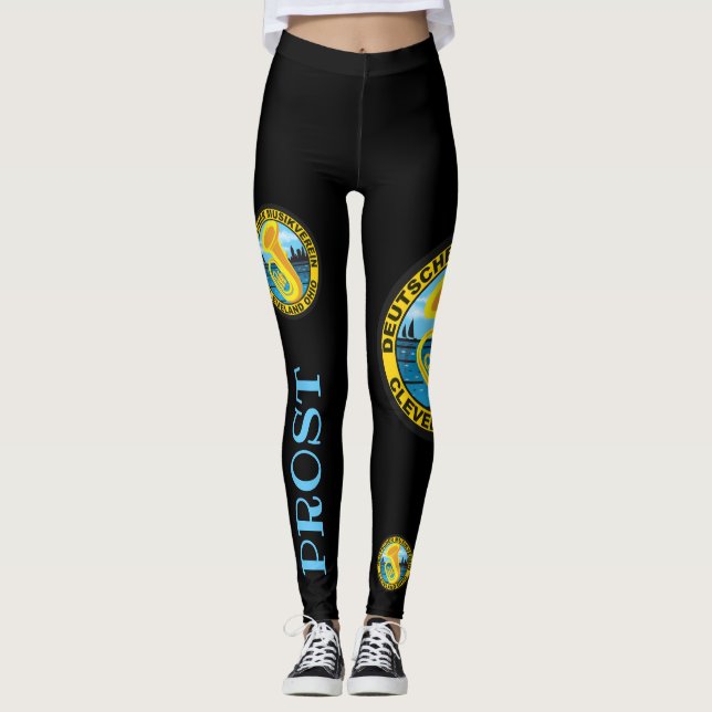 DMV Prost Black Leggings with Color Logo (Front)