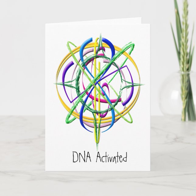 DNA Activated Atom Greeting Card (Front)