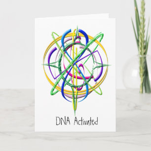 DNA Activated Atom Greeting Card