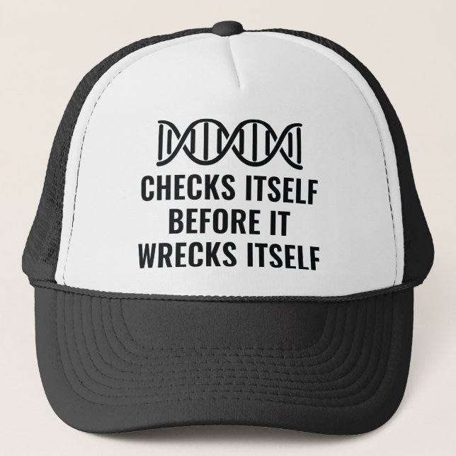 DNA Checks Itself Trucker Hat (Front)