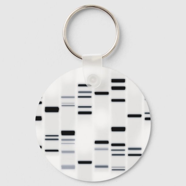 DNA Code Art Black on White Keychain (Front)