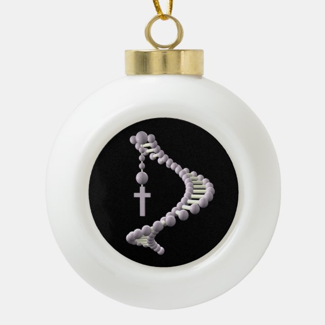 DNA: Directed Evolution Ceramic Ball Christmas Ornament (Front)